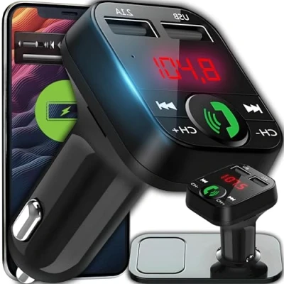 Afbeelding van Retoo Bluetooth 4.2 FM Transmitter Radio Adapter Dual Digitale SD kaart USB Charger Kit Handsfree voor Auto Universele GPS apparaten LCD Display Zwart