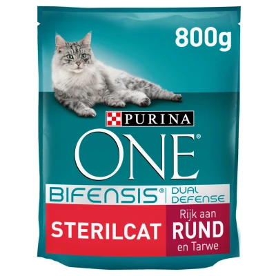 Afbeelding van Purina ONE Sterilcat Kattenvoer Droogvoer Rund &amp; Tarwe 4 x 800 g