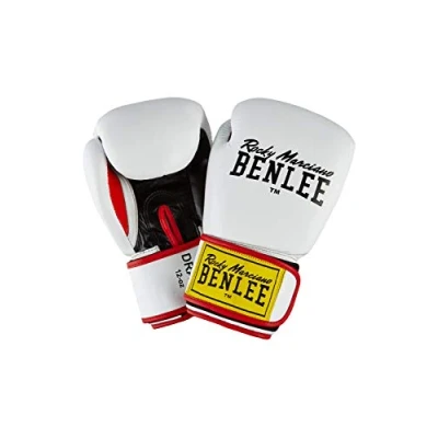 Afbeelding van Benlee Draco Bokshandschoenen, leer, wit/zwart/rood, 30 g