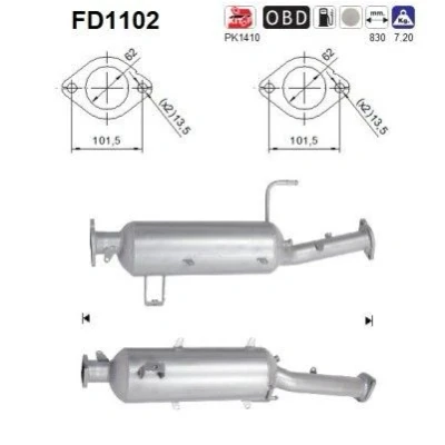 Afbeelding van AS FD1102 Roetfilter Euro 5 Cordieriet