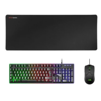Image de MARS GAMING MCPX Clavier, souris et tapis de full size backlit USB QWERTY Espagnol commutateur : H Mech noir