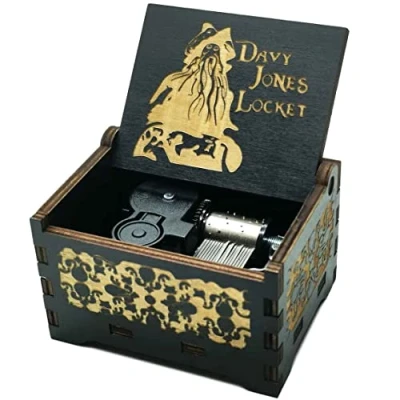 Afbeelding van Micteney Caribe Davy Jones Antieke Crank Muziekdoos Houten Octopus Doos Ketting voor Home Decor Collectie