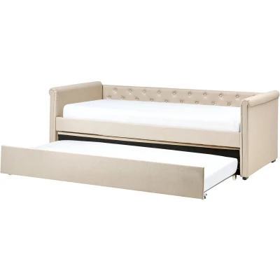 Afbeelding van Beliani LIBOURNE Onderschuifbed Beige 80 x 200 cm Polyester