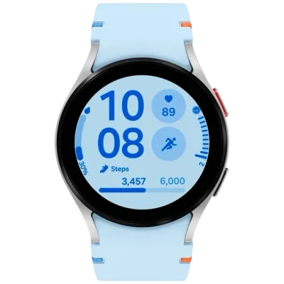 Afbeelding van Samsung Galaxy Watch FE Zilver (Blauwe Siliconenband)