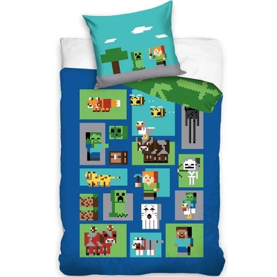 Afbeelding van Minecraft Dekbedovertrek Blocks 140 x 200 cm Katoen (60 70 cm)