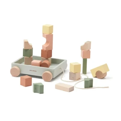 Afbeelding van Kids Concept blokkenkar Edvin groen