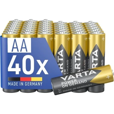 Afbeelding van VARTA AA batterijen, 40 stuks, Power on Demand, alkaline, 1,5 V, milieuvriendelijke verpakking, voor computeraccessoires, Smart Home, zaklampen, Made in Germany [exclusief bij Amazon]