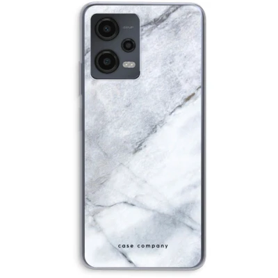 Afbeelding van Case Company® hoesje geschikt voor Xiaomi Redmi Note 12 Witte marmer Soft Cover Telefoonhoesje Bescherming aan alle Kanten en Schermrand