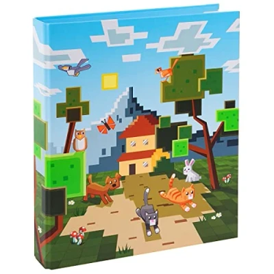 Image de goldbuch 37 124 Classeur à anneaux Mein Game Dimensions : 26 x 32 4 cm Couverture en impression artistique avec mécanisme 2 Format A4 Motif Mon jeu Pour garçons et