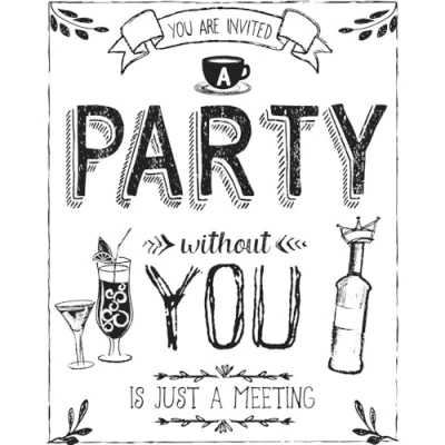 Image de Tampon en bois party 8x10cm rayher