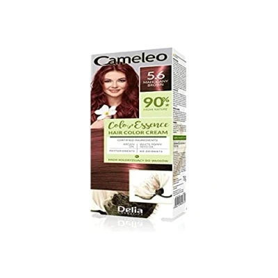Afbeelding van Cameleo Color Essence Kleurcrème Mahoniebruin Kleuring &quot;Ton in TON&quot; Effect tot 8 wasbeurten Natuurlijke en diepe kleur Kleurverfrissing Onderhoud Witte klaprozen arganolie 75g