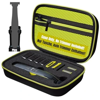 Afbeelding van Woollo Tas compatibel met Philips OneBlade Face Body QP2630 QP2620 QP2530 QP2520 draagbare harde reishoes beschermhoes groen buiten