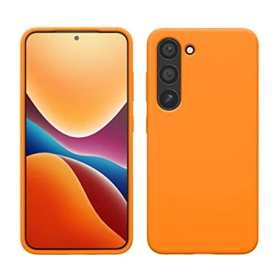Afbeelding van kwmobile telefoonhoesje geschikt voor Samsung Galaxy S23 Hoesje met siliconen coating Smartphone case in fruitig oranje