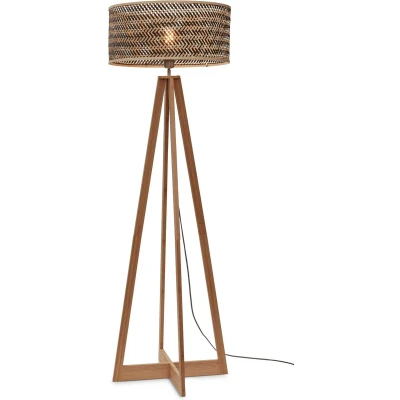 Afbeelding van GOOD&amp;MOJO Vloerlamp Java Bamboe/Zwart 50x50x145cm Bruin