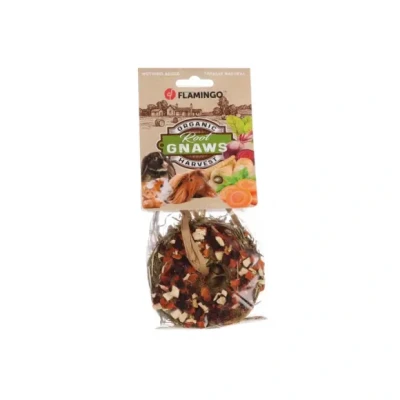 Afbeelding van Flamingo Snack Knaagdier Hooirol Donut Rode Biet/ Wortel/ Pastinaak 65gr 1st 138570