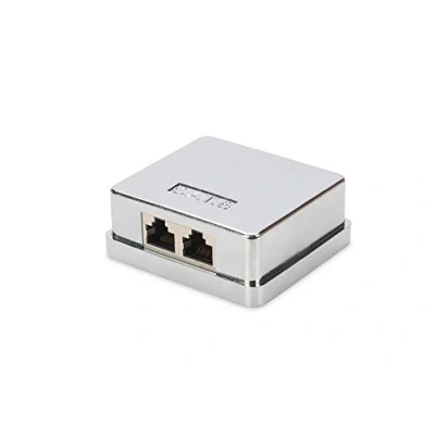 Image de DIGITUS Boîtier en saillie Cat.6, 2 x RJ45, blindé, argent