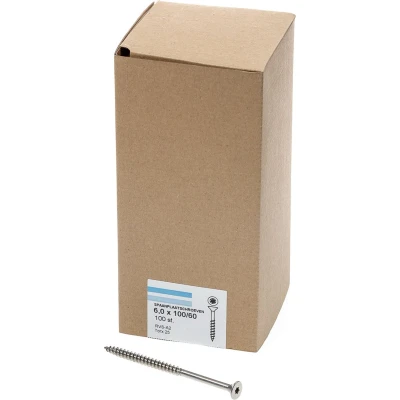 Afbeelding van Spaanplaatschroef RVS 6,0 x 100 mm, Torx25 (100 stuks)