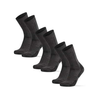 Afbeelding van DANISH ENDURANCE 3 paar wandelsokken van merinowol, anti blaren, voor heren en dames, Donkergrijs, 48 51