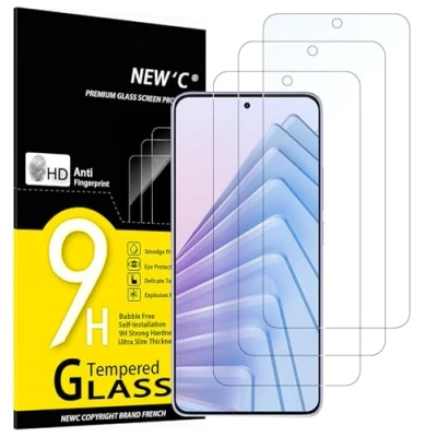 Afbeelding van NEW&#039;C 3 Pièces, Protection Écran pour Xiaomi Redmi Note 14 5G, Film Protecteur D&#039;écran en Verre Trempé 0.33mm Ultra Transparent, Résistant