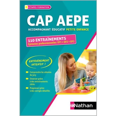Image de CAP Accompagnement éducatif petite enfance 110 entraînements Epreuves professionnelles EP1 EP2 EP3 2024 2025