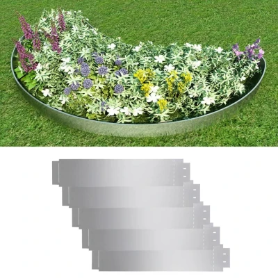 Afbeelding van Grasboorden 100x20 cm gegalvaniseerd staal 5 st