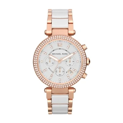 Afbeelding van Michael Kors Dames chronograaf, kwarts, polshorloge, Wit., 39 mm