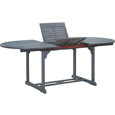 Afbeelding van Tuintafel 200x100x75 cm massief acaciahout grijs