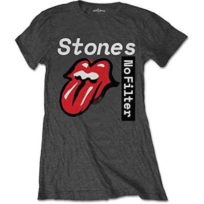 Afbeelding van The Rolling Stones No Filter Text Dames T shirt L Grijs