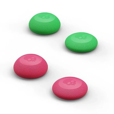 Afbeelding van Skull &amp; Co. Convex Thumb Grip Caps Joystick Cap Analog Stick Thumbstick Cover voor Nintendo Switch Pro Controller PS5/PS4/Slim/Pro Neon Pink + Green, 2 paar (4 stuks)
