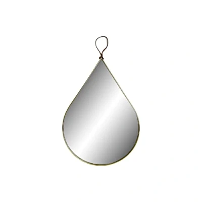 Afbeelding van Items Spiegel druppel goud kleur rand metaal D27 x H46 cm wandspiegel