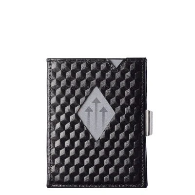 Afbeelding van Exentri Leather Wallet black cube Dames portemonnee