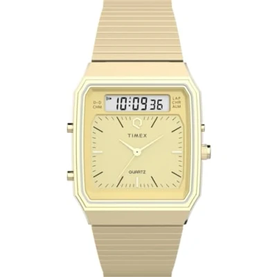 Afbeelding van Timex Q Reissue TW2Y06000 Horloge Staal Goudkleurig Ø 33 mm