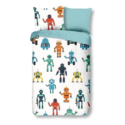 Afbeelding van Good Morning Kinderdekbedovertrek &quot;robots&quot; Multi (140x200/220 cm) Katoen