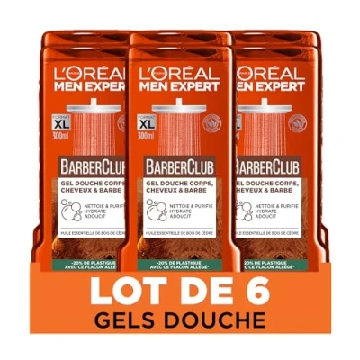 Afbeelding van L&#039;Oréal Paris Men Expert Barber Club Douchegel voor lichaam, haar en baard, heren, 3 in 1 300 ml, 6 stuks