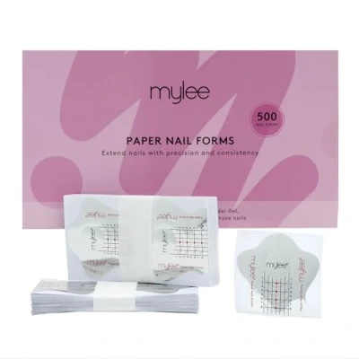Afbeelding van Mylee nagelvormpapier, voor nagelverlengingen, zelfklevende nagelmodelleringssjablonen, gebruik met polygel, bouwgel en acryl, doe het zelf stickergids, 500 stuks