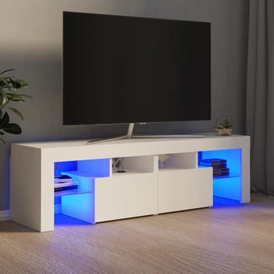 Afbeelding van Tv meubel met LED verlichting 140x36,5x40 cm wit