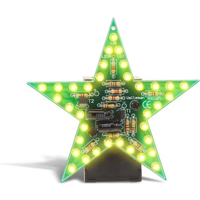 Afbeelding van Soldeerkit Whadda Kerstster (35 LEDs, Knipperstand, Batterij, Geel)