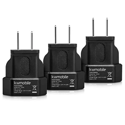 Afbeelding van kwmobile reisadapter Voor USA stopcontact Set van 3 reisstekkers Geschikt landen met type A o.a. USA, Canada en Mexico