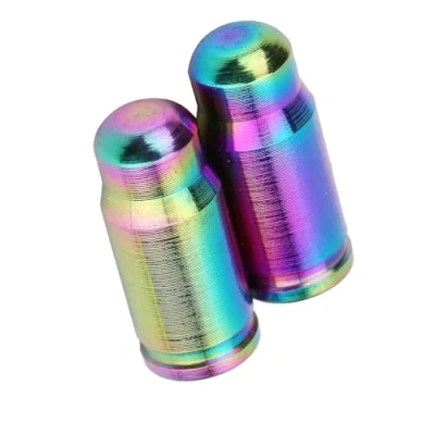 Afbeelding van 2 stuks fietsventieldoppen luchtventieldoppen afdekking titanium legering gasmondstuk voor racefietsen mountainbike (kleur: meerkleurig)