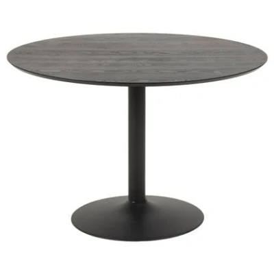 Afbeelding van Woonexpress Eettafel Heeze MDF Zwart Ø 110 cm 74 hoog Rond Eetkamertafel Keukentafel