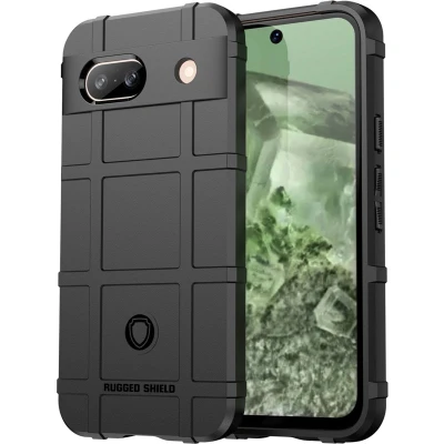 Afbeelding van iMoshion Hoesje Geschikt voor Google Pixel 8a Siliconen Rugged Shield Backcover Zwart