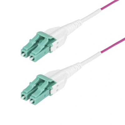 Afbeelding van StarTech.com 3m LC naar (UPC) OM4 Multimode Glasvezel Netwerkkabel, Erika Violet, 50/125µm, 40G/100G, LOMMF/VCSEL, Uniboot Connector Kabel, OFNR Riser Rated