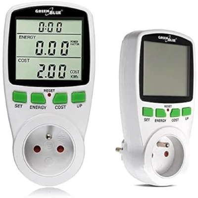 Afbeelding van Groenblauw GB202 wattmeter Wit 0 9999 W Ingebouwd LCD display