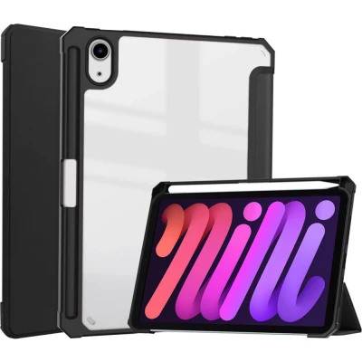 Afbeelding van Casecentive Smart Case Tri Fold met Pencil Houder iPad Mini 6 (2021) transparant