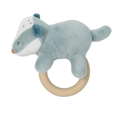 Afbeelding van Nattou das Felix Rammelaar met Siliconen Ring 16 cm Dusty blauw