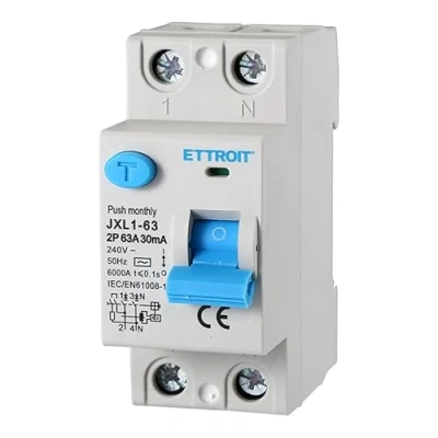 Afbeelding van Puur differentiaalschakelaar, 2P 2 polig 30mA 220V, differentiële redding, neemt DIN modules in beslag (2P 63A)