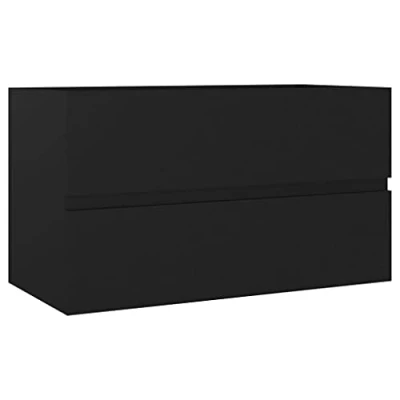 Image de vidaXL Armoire d&#039;évier Noir 80x38,5x45 cm Bois d&#039;ingénierie804747