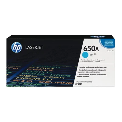 Image de HP 650A toner LaserJet cyan authentique