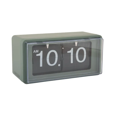 Afbeelding van Karlsson Wand/Tafelklok Retro Boxed Flip Jungle groen