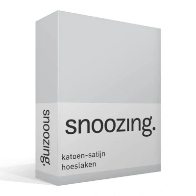 Afbeelding van Snoozing Katoen satijn Hoeslaken Tweepersoons 120x200 cm Grijs